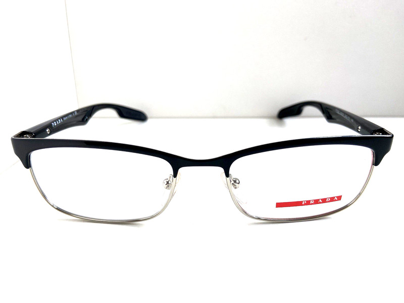 PRADA Sport VPS 54D GAQ-1O1 53mm Black Semi-Rimless Men's Eyeglasses Frame Italy gallery