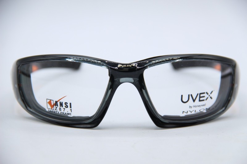 NEW UVEX HONEYWELL NYLON SW12 GRA/ORG GRAY ORANGE AUTHENTIC EYEGLASSES 64-17 gallery