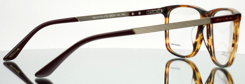 JAGUAR 31030 4764 Brown Gold Mens Rectangle Full Rim Eyeglasses 56-15-145 B:41 gallery