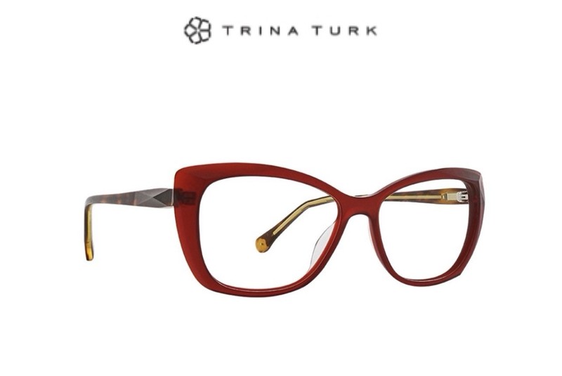 TRINA TURK EYEGLASSES FRAME WINE BEXLEY 52-15-135 RED TORTOISE FULL RIM GW82