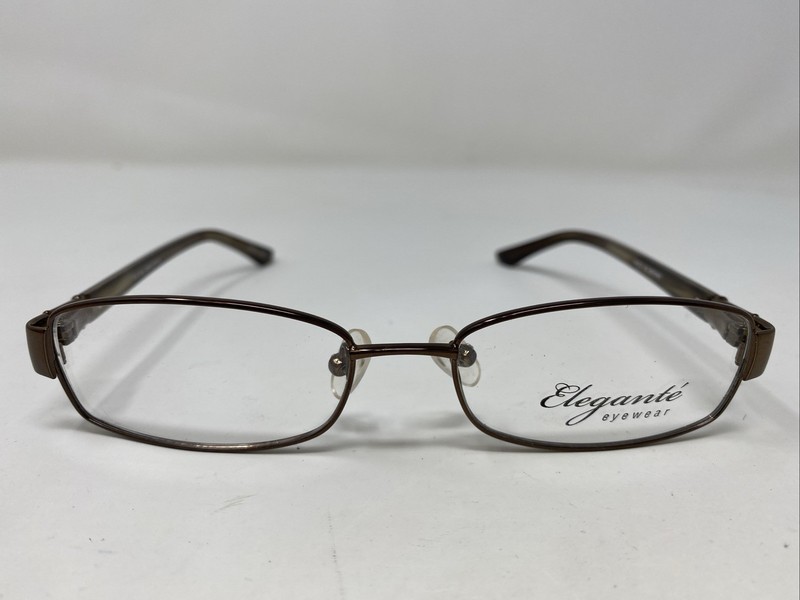 Elegante Eyewear EL23 BROWN 51-17-135 Metal Full Rim Eyeglasses Frame O987