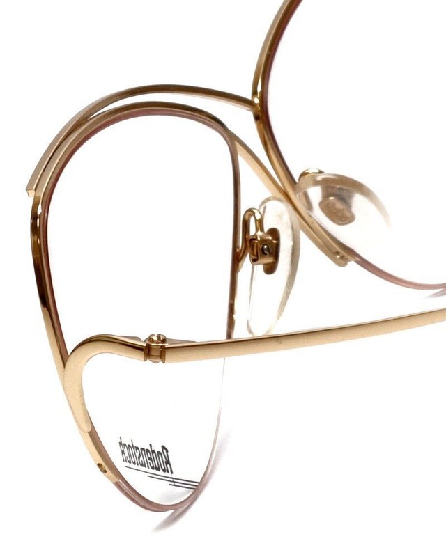 Rodenstock German Designer Reading Glasses 828 Gold & Red 59mm Oversized Rimless gallery