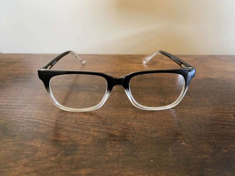 Modern and Sylish Black to Clear Ombre Square Eyeglass Frames Only 53-18-145 mm