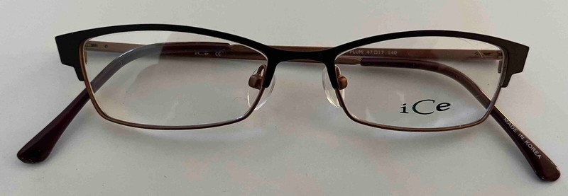 ICE HOT WAX eyeglass frames, Plum 47-17-140, metal full-rim, spring hinges, NEW gallery