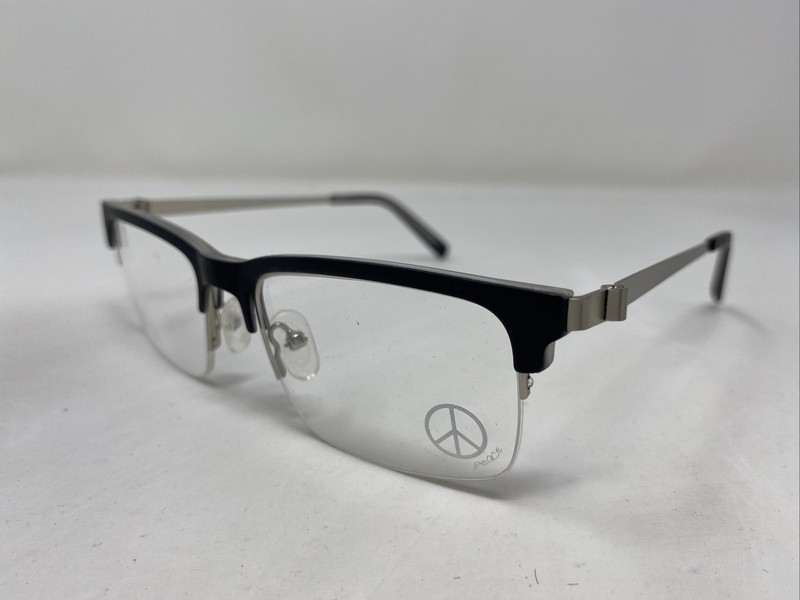 Peace Eyewear SOUL MATTE BLACK/CRYSTAL 51-17-135 Half Rim Eyeglasses Frame !A62 gallery