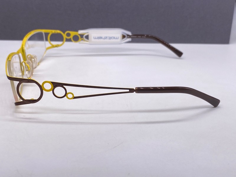 Menrad Eyeglasses Frames woman Braun Yellow Rectangular Circles 13203 Germany Np gallery