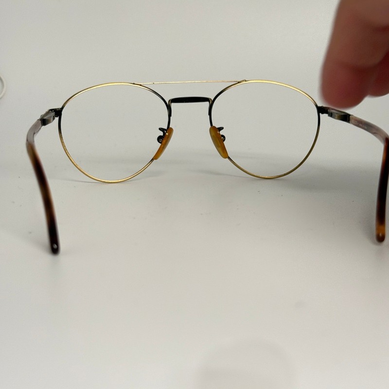 Police 2220 Vintage Aviator Eyeglasses Gold Tortoise Made in Italy 51-20 423 gallery