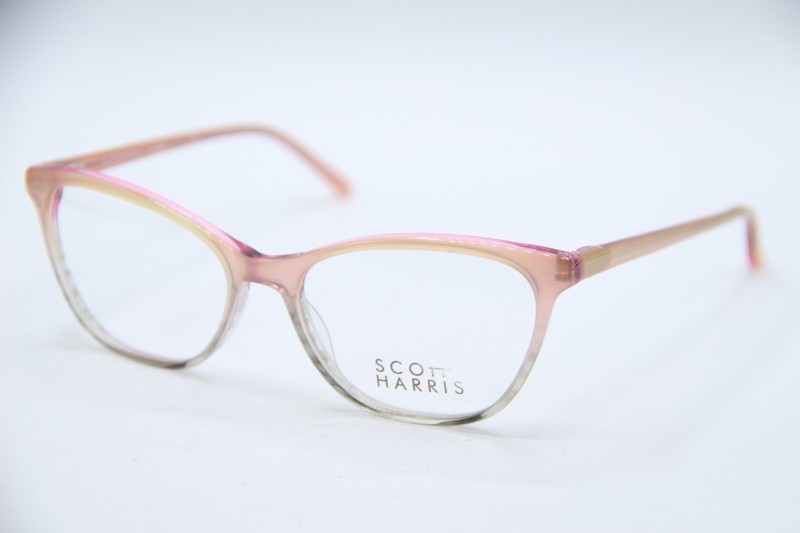 NEW SCOTT HARRIS SH 626 CRYSTAL PINK GREY AUTHENTIC DESIGNER EYEGLASSES 53-16