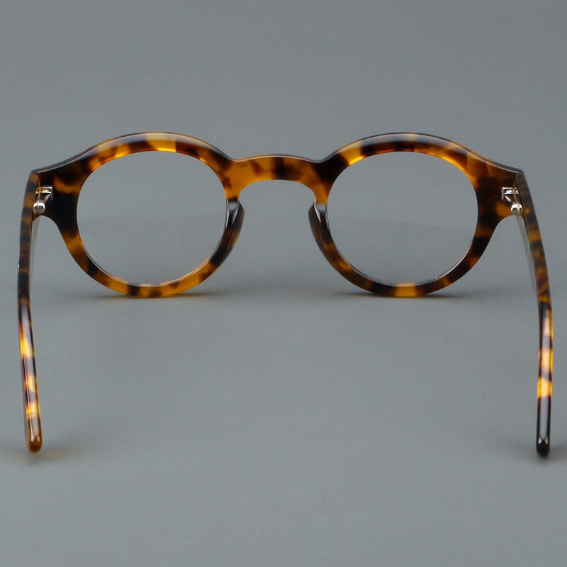 Retro Men Round Glasses Full Rim Leopard Women Eyeglass Frames 43 27-145mm gallery