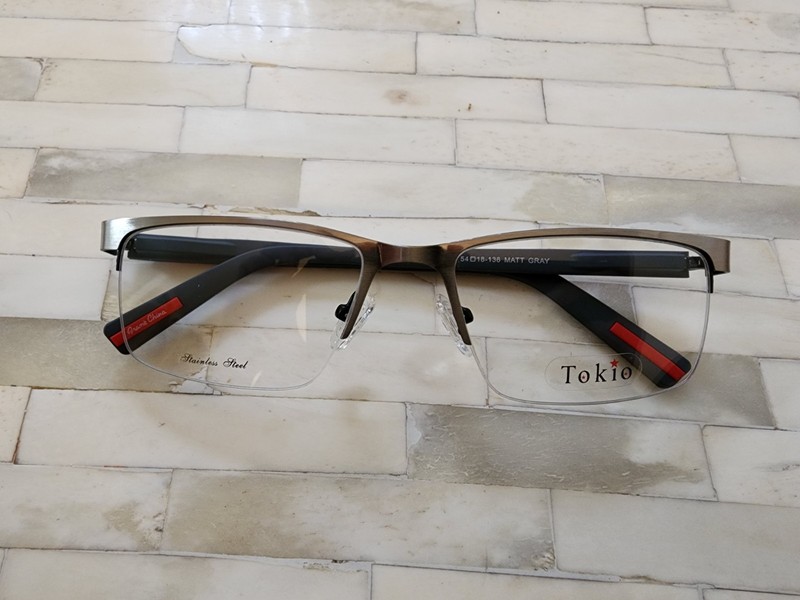 TOKIO 1932 Eyeglasses Frames 54-18-136 MATT GRAY Semi Rimless NEW