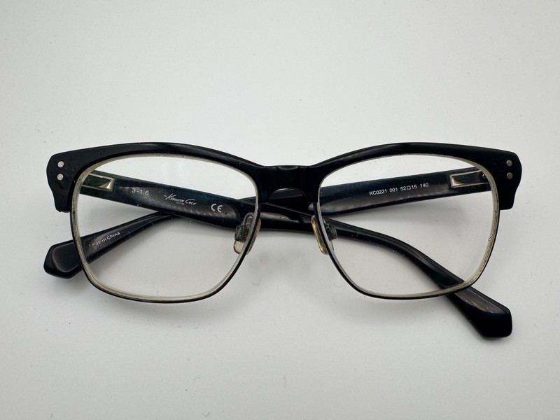 Kenneth Cole New York Eyeglasses KC0221 001 Square Eyeglass Frames 52-15-140 gallery