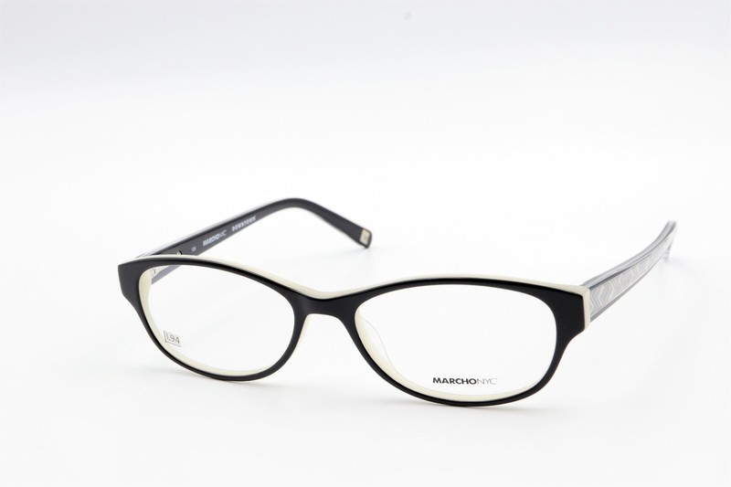 MARCHON NYC TRIBECA 001 Polished Black / Silver 50-16-135 Frames Flex Hinges L94