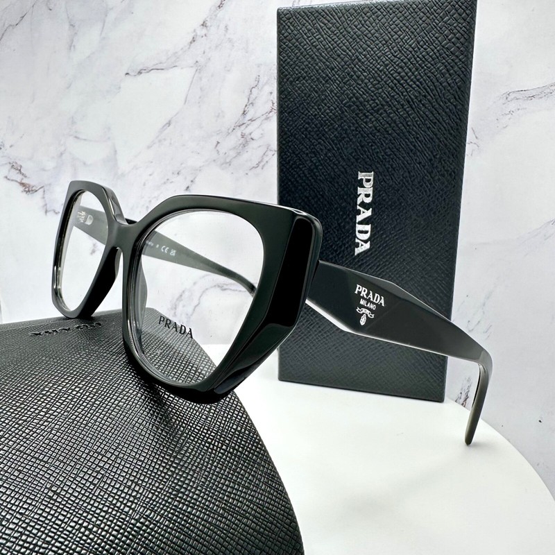 PRADA 52mm Eyeglasses PR18WV 1AB1O1 Black New Symbole Rx-able Glasses