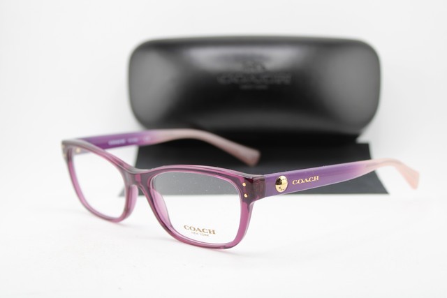 NEW COACH HC 6082 5351 CRYSTAL PLUM PURPLE PINK AUTHENTIC EYEGLASSES 53-17