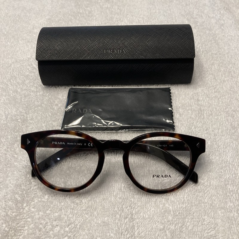 BRAND NEW AUTHENTIC PRADA VPR A 14 TORTOISE EYEGLASS FRAMES W/ CASE & CLOTH