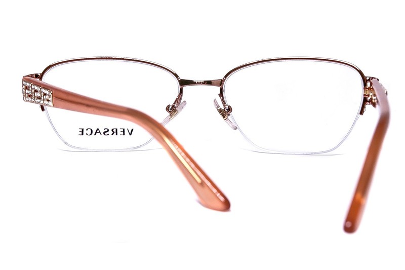 Versace MOD.1215-B 1052 Crystal Rose Gold size 53/16/135 Half Rim Eyeglasses gallery