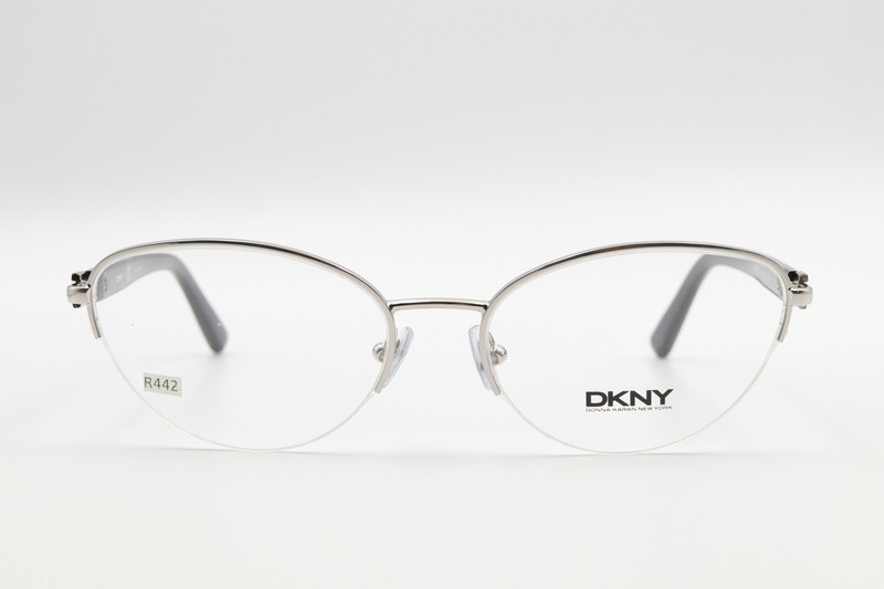 DKNY DY 5644 1002 Shiny Silver/Black 53-17-135 Half Rim Eyeglass Frames R442 gallery
