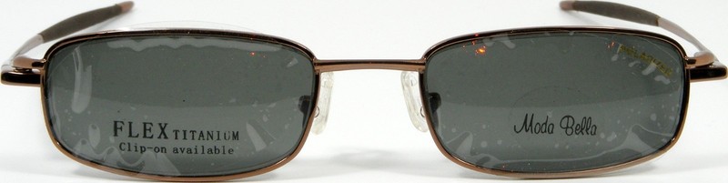 Moda Bella Burgundy Eyeglasses 2143 50-18-135 w/ Magnetic Clip-On Grey Polarized