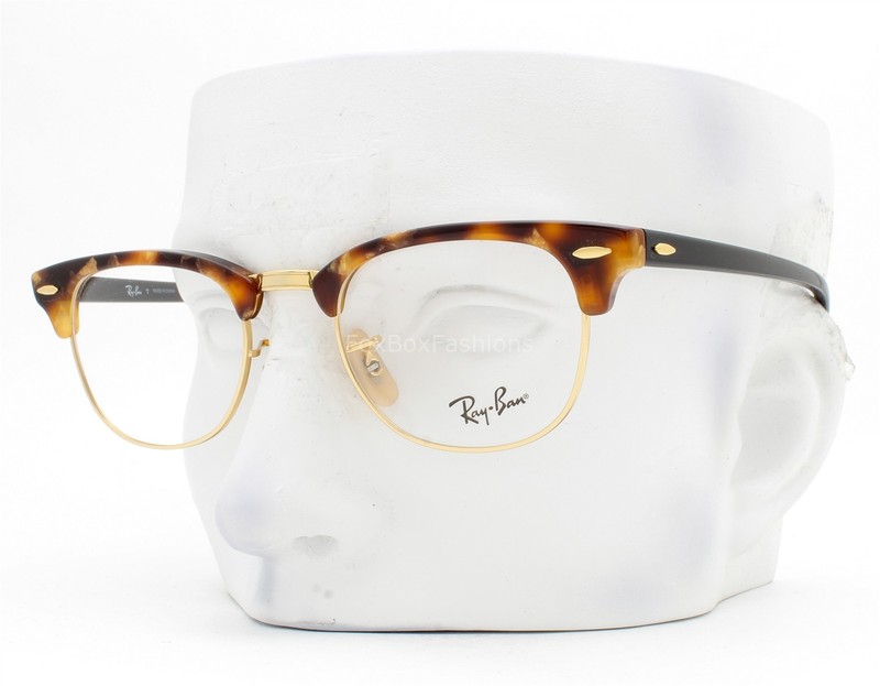 Ray-Ban Clubmaster Eyeglasses Glasses RB 5154 5494 Brown Havana Gold 49mm w/case