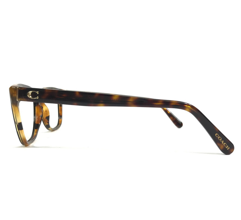 Coach Eyeglasses Frames HC6129 5446 Black/Tortoise Cat Eye Gold Logos 54-16-140 gallery