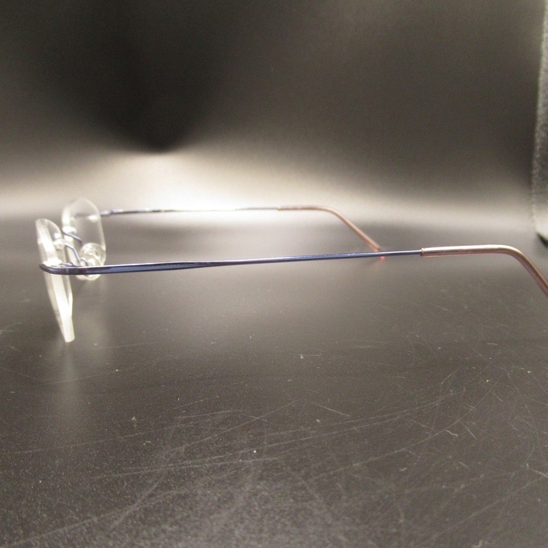 Lido West Eyeworks Snapper Rimless Eyeglasses Frames Blue Stainless Steel gallery