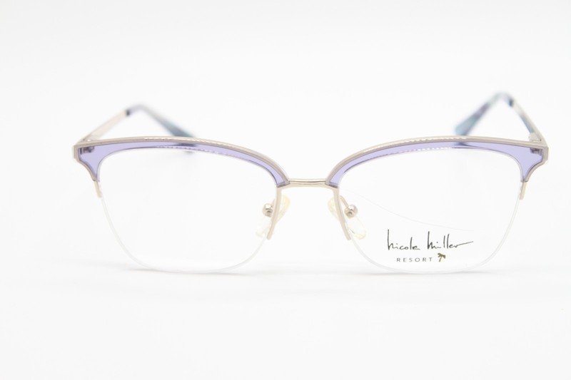 NEW NICOLE MILLER CANNES C03 PURPLE GOLD AUTHENTIC EYEGLASSES 53-17 gallery
