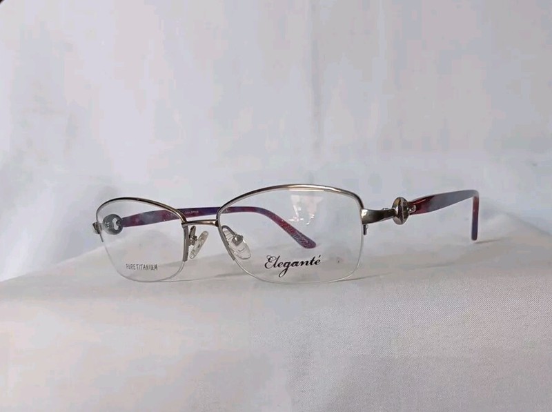 Ideal Optics ELT105 Eyeglass Frames 56□18-145 Silver Elegante, Titanium