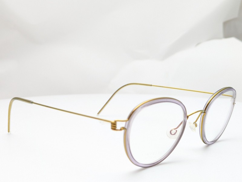 Lindberg Air Titanium Rim Jackie P60 Gold Purple Eyeglasses Frames 45-23-135