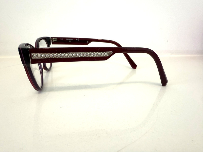 Swarovski SK5392 081 Burgundy Cat Eye Optical Plastic Eyeglasses Frame 51-16-140 gallery