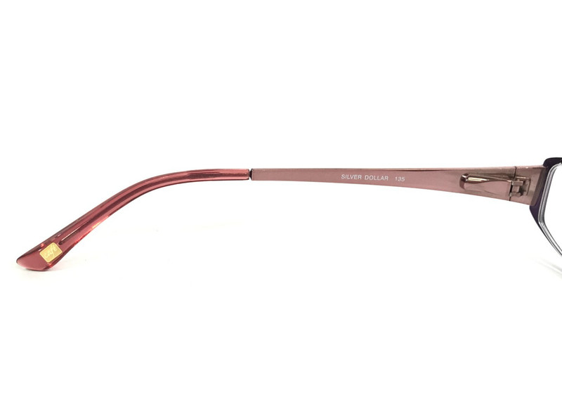 Silver Dollar Eyeglasses Frames Cafe 374 #2 Purple Pink Rectangle 52-17-135 gallery