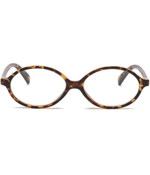 Fashion Oval Frame Glasses for Women Men Oval Lens 53 Millimeters A1 Tortoise gallery