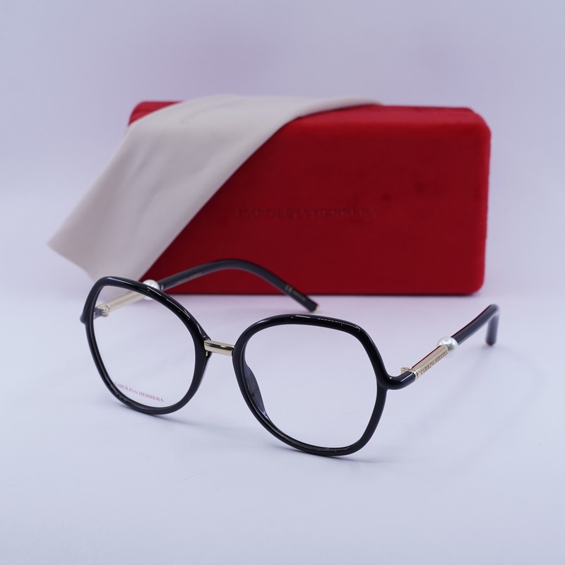 NEW Carolina Herrera HER 0080 0807 00 Shiny Black 53mm Eyeglasses