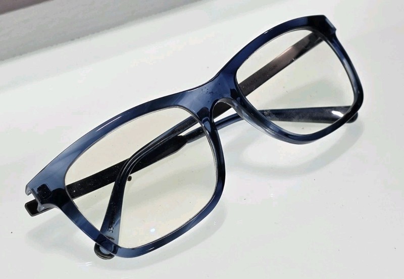 FHONE “HANS” STYLE BLUE FRAME Designer Eyeglasses Acetate Titanium Sky Gun
