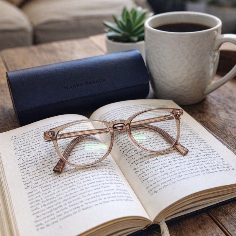 Warby Parker Durand M-668 Eyeglasses Rose Water Round Frames 48-18-142 with Case