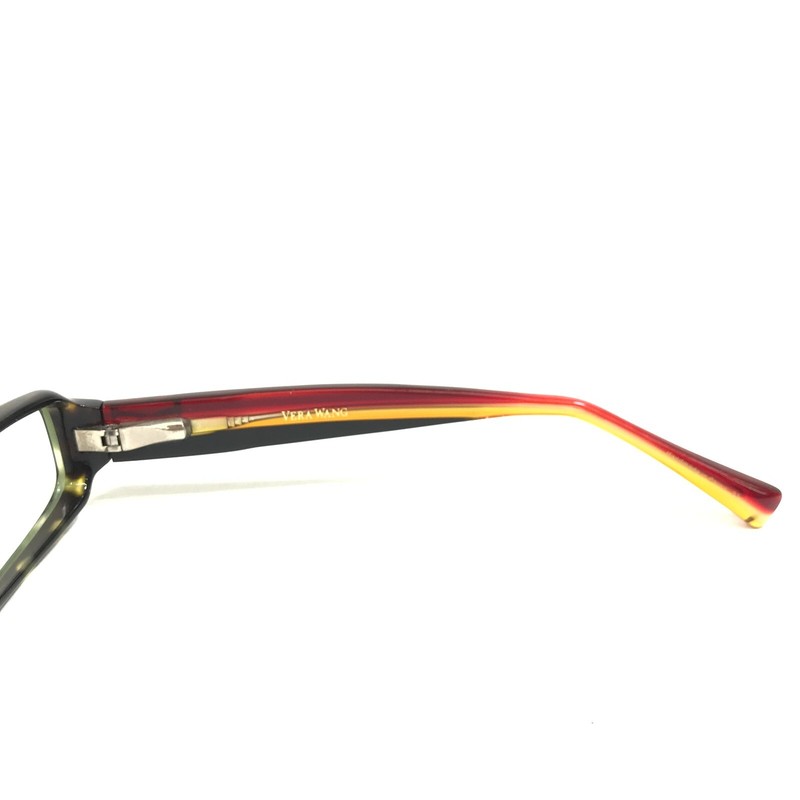 Vera Wang Eyeglasses Frames V185 TO Red Green Yellow Horn Rectangular 53-18-135 gallery