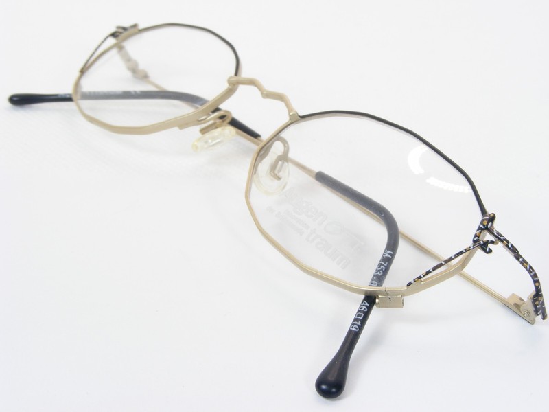 Vintage Augentraum 753 02 Pale Gold /Black /Other UNIQUE EYEGLASSES 46-19-140mm gallery