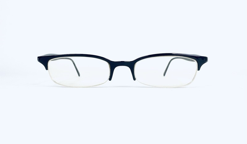 RayBan Black & Clear Lucite Half Rim Rectangular Glasses Italy 48 19 145 gallery