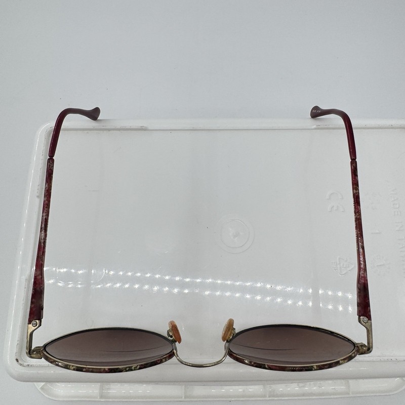 Vintage Oliver Winston Metro Round Eyeglass Frames Floral Red 55-21-145 gallery
