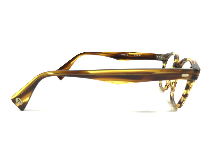 Article One Eyeglasses Frames FENTON 22 Yellow Brown Striped Horn 49-19-145 gallery