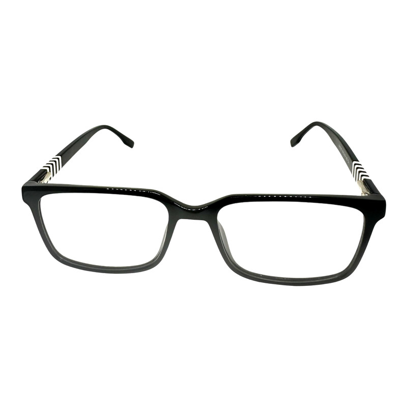 Eyeglasses Unisex Rectangle Black White Acetate 53-18-142 Demo-Lens Light Weight gallery