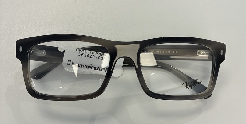 Ray-Ban RB 5435 8404 Gray Plastic Rectangular Full Rim Eyeglasses 56-19-145 gallery
