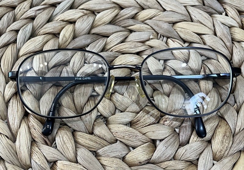 Capri PT48 Eyeglasses Mens Black/Gold 60-19-150 Oval Shape Minimalist