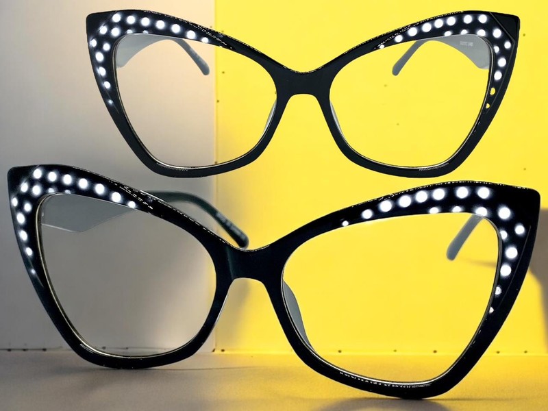 Classic Vintage 60s Retro Cat Eye Style Clear Lens EYE GLASSES Funky Black Frame