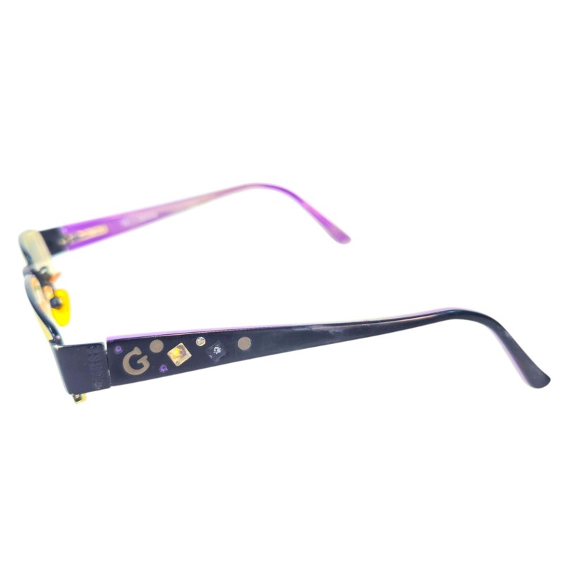 Guess Eyeglasses Frame GU9035 Unisex Black Purple Half Rim Rectangular 46-17-135