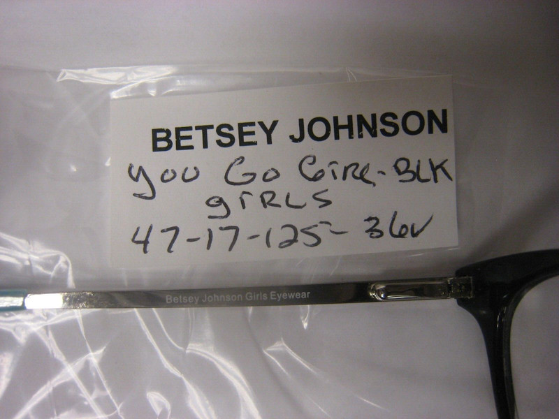 BETSEY JOHNSON GIRLS EYEGLASSES YOU GO GIRL BLACK 47-17-125MM 36V W/Generic Cas gallery