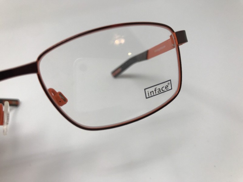 New! Inface Eyeglasses IF 8812 49-15-127mm Orange Black Frames NY71 gallery