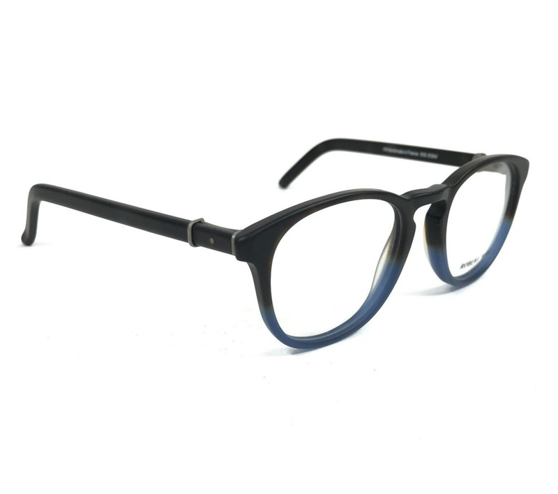 Robert Marc Eyeglasses Frames 830-259M Matte Black Pale Blue Round 45-19-140 gallery