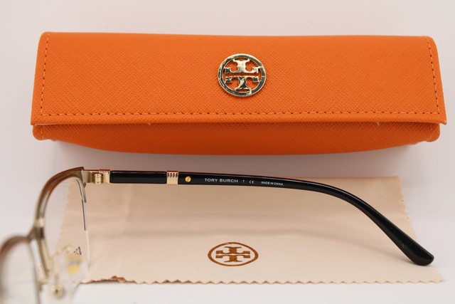 NEW TORY BURCH TY 1069 3304 BLACK GOLD GUNMETAL AUTHENTIC EYEGLASSES 53-18 gallery