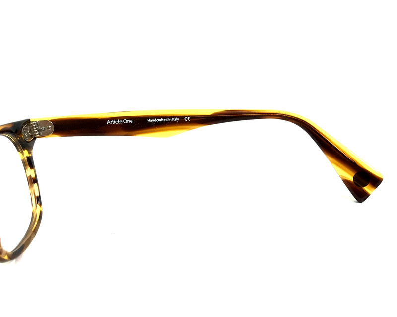 Article One Eyeglasses Frames FENTON 22 Yellow Brown Striped Horn 49-19-145 gallery
