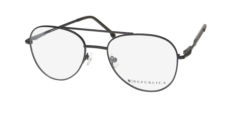 NEW REPUBLICA GEORGETOWN EYEGLASSES BLACK FULL-RIM 54-19-145 PILOT METAL &